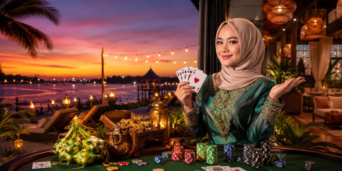 Permainan poker di ana4488 dengan suasana Hari Raya yang meriah